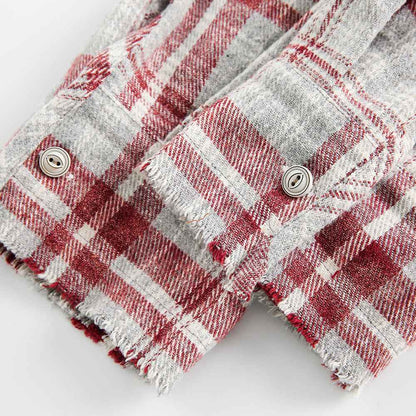 American Retro Plaid Women's Loose Casual Long Sleeve Shirt null