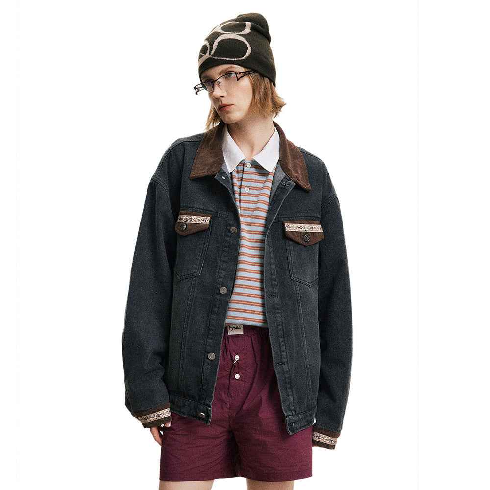 Punk Loose Wash Distressed Denim Jacket For Men And Women MuddyStock