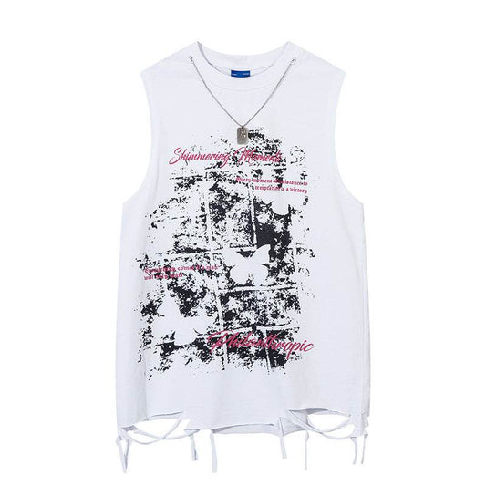 Butterfly Splash Ink Necklace Top For Women MuddyStock