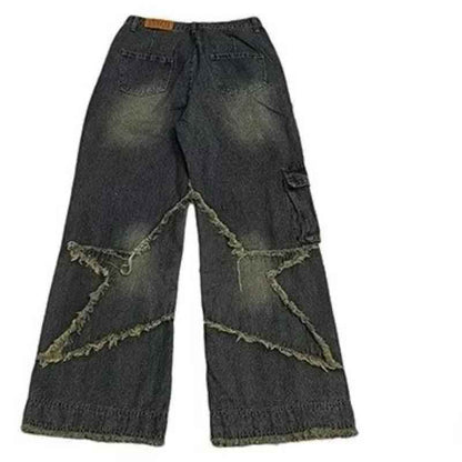 Retro Straight Loose Wide-leg Workwear Jeans For Men And Women MuddyStock