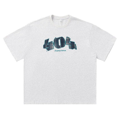 Plaid Digital Printing Short Sleeve Summer New White And Gray MuddyStock