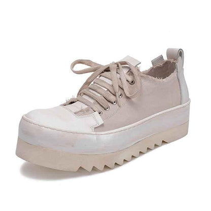 Canvas Breathable Hand Dyed Thick Soled Shoes For Men And Women null