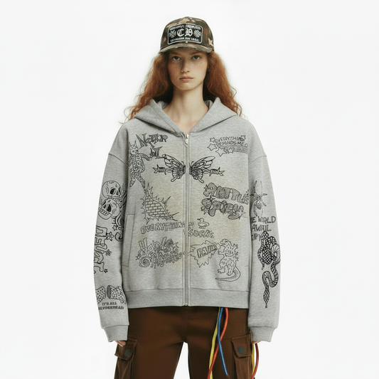 Abstract pattern dirty hoodie for women | MuddyStock Originals