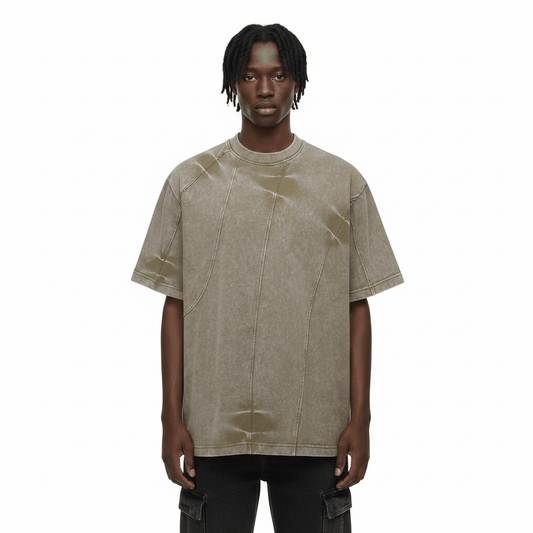 Spray-dyed Old Washed Short-sleeved T-shirt For Men null