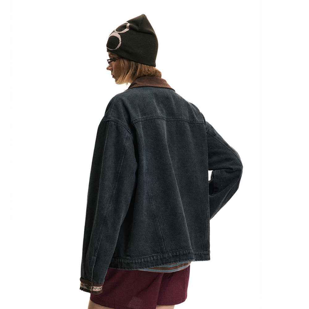 Punk Loose Wash Distressed Denim Jacket For Men And Women MuddyStock