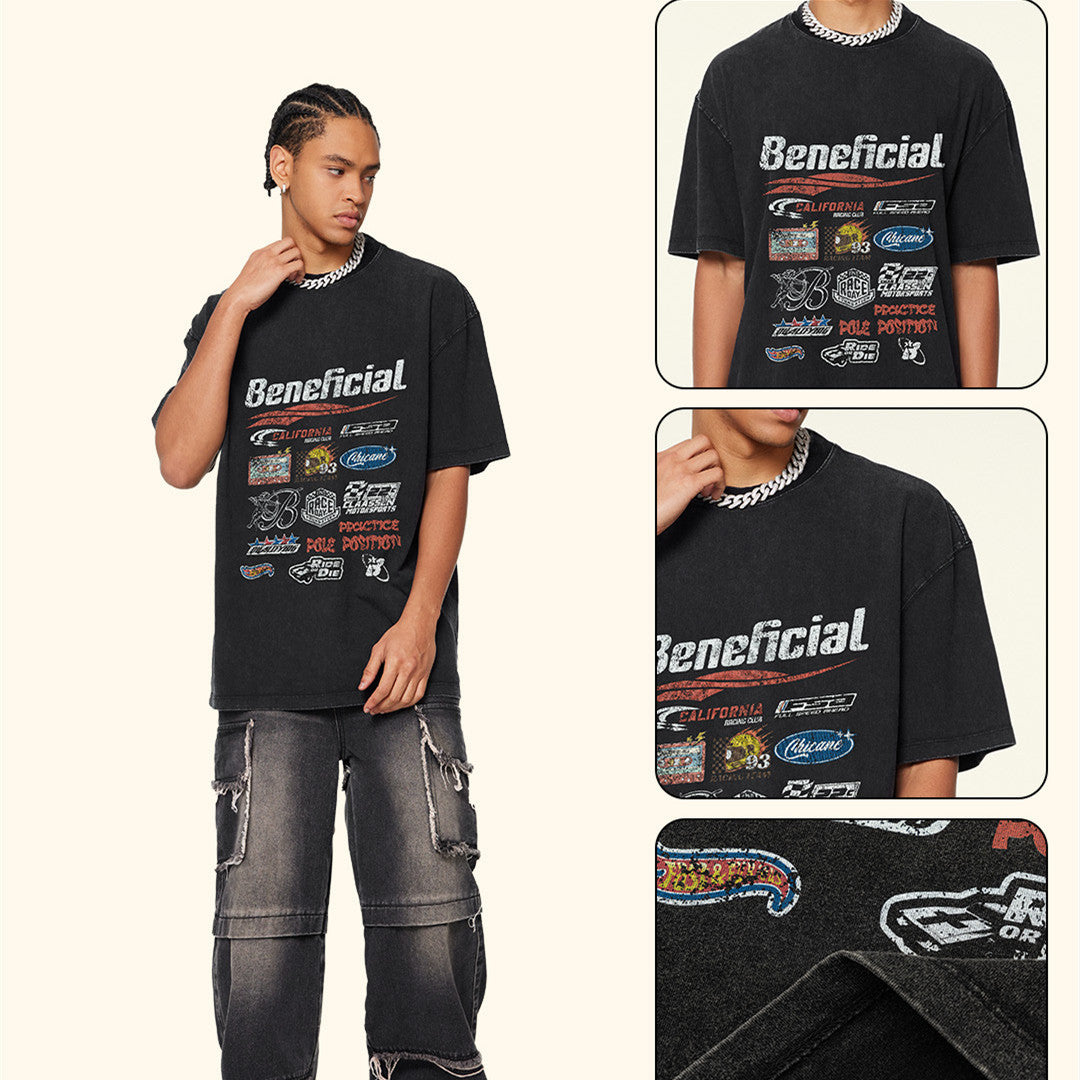 Men's High Street Washed Old Loose T-shirt