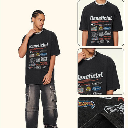 Men's High Street Washed Old Loose T-shirt MuddyStock