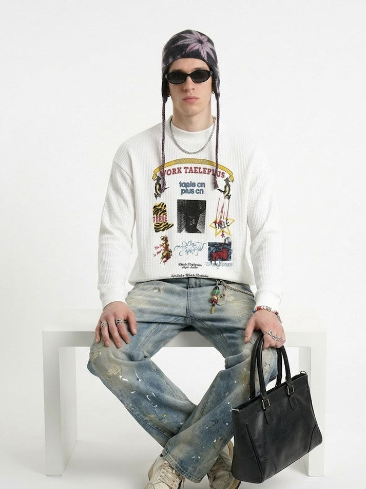 Printed long sleeved loose T-shirt For Men | MuddyStock Originals eprolo