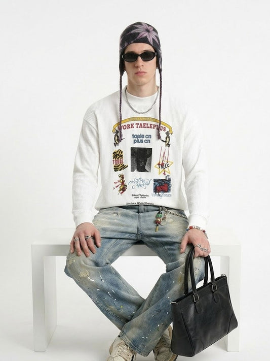 Printed long sleeved loose T-shirt For Men | MuddyStock Originals eprolo