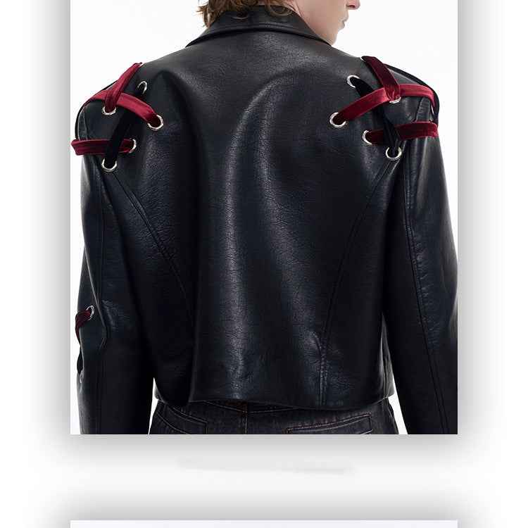 Short Leather Jacket Coat For Men null