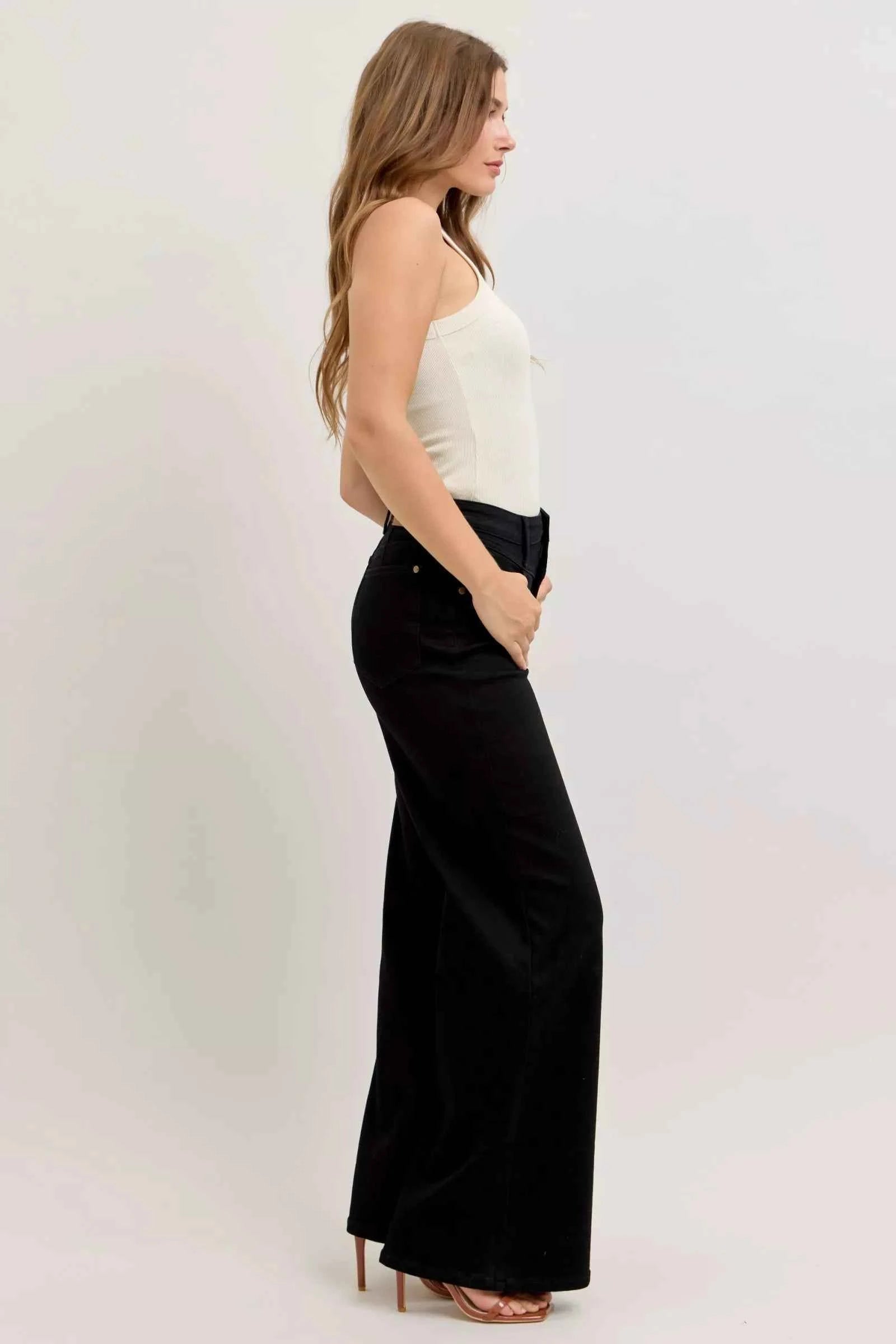 High-Waisted Wide Leg Jeans For Women Trendsi