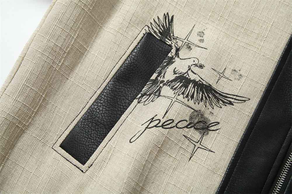 American Retro Angel Wings Statue Printed Loose Jacket For Men MuddyStock