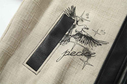 American Retro Angel Wings Statue Printed Loose Jacket For Men MuddyStock