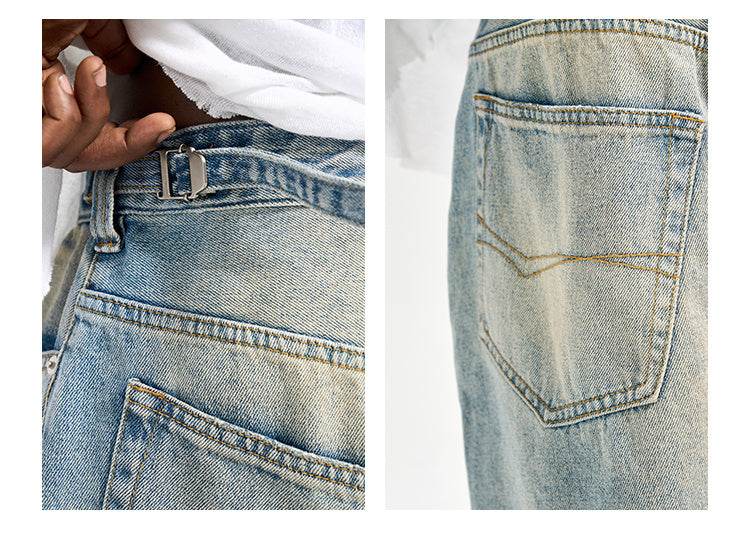 Men's Summer Retro Loose Fitting Denim Shorts MuddyStock