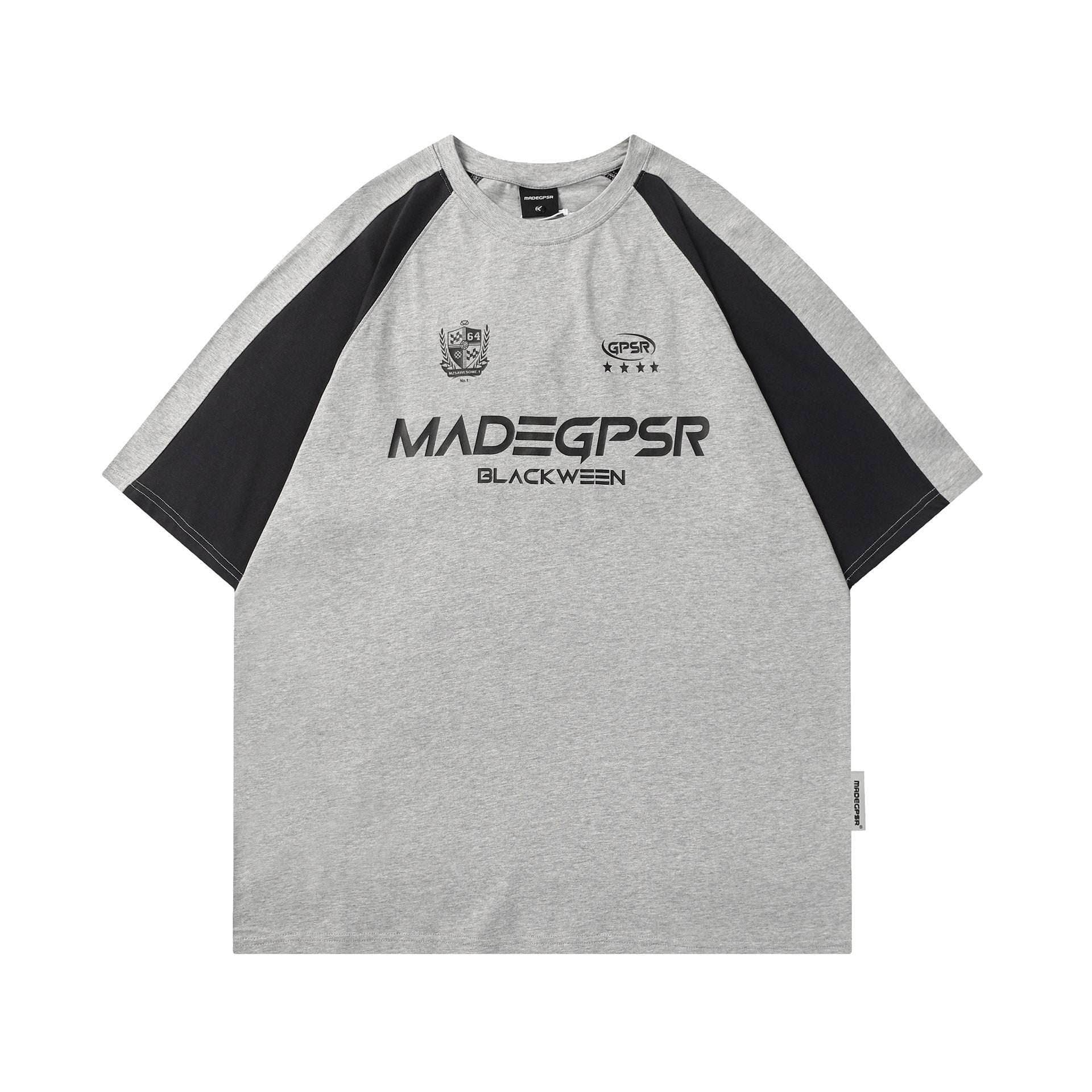 New Real Shot American Street Fashion Short Sleeve T-shirt For Men And Women Melange Gray MuddyStock