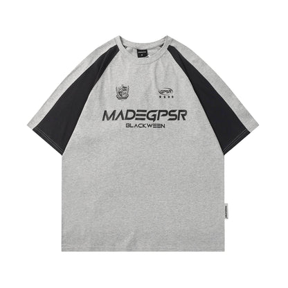 New Real Shot American Street Fashion Short Sleeve T-shirt For Men And Women Melange Gray MuddyStock