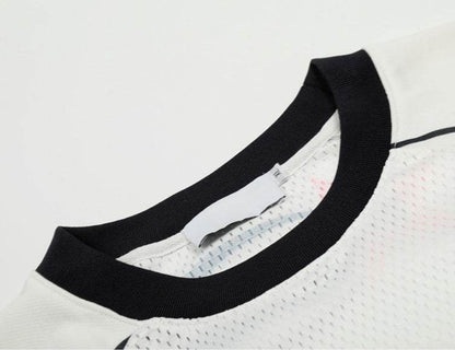 Letter Printed Mesh Breathable T-shirt For Men MuddyStock