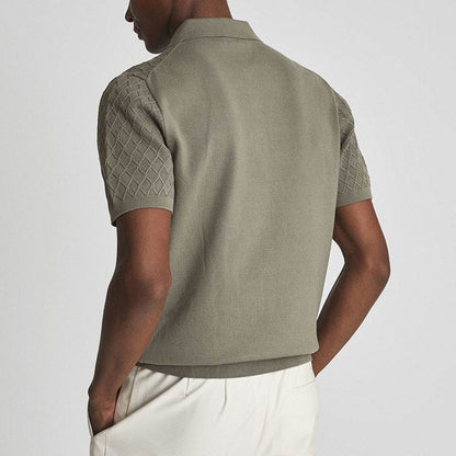 Texture Stitching POLO Short-sleeved Sweater MuddyStock