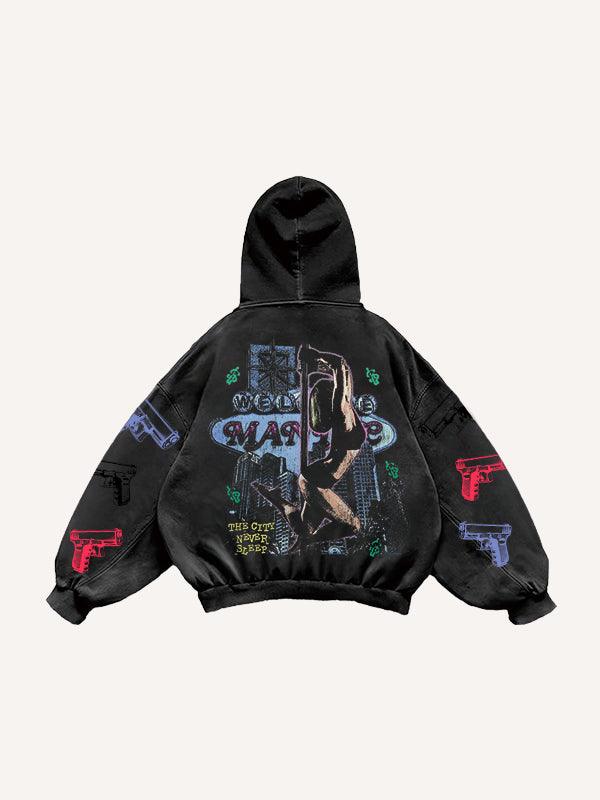 Casual Printed Polyester Hoodie