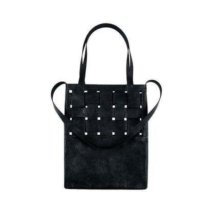 Faux Leather Woven Structure Crossbody Shoulder Bag Black