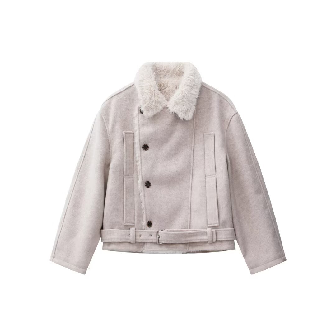 Turn-down Collar Relaxed-fit Jacket Retro-style Fashionable Cotton Coat