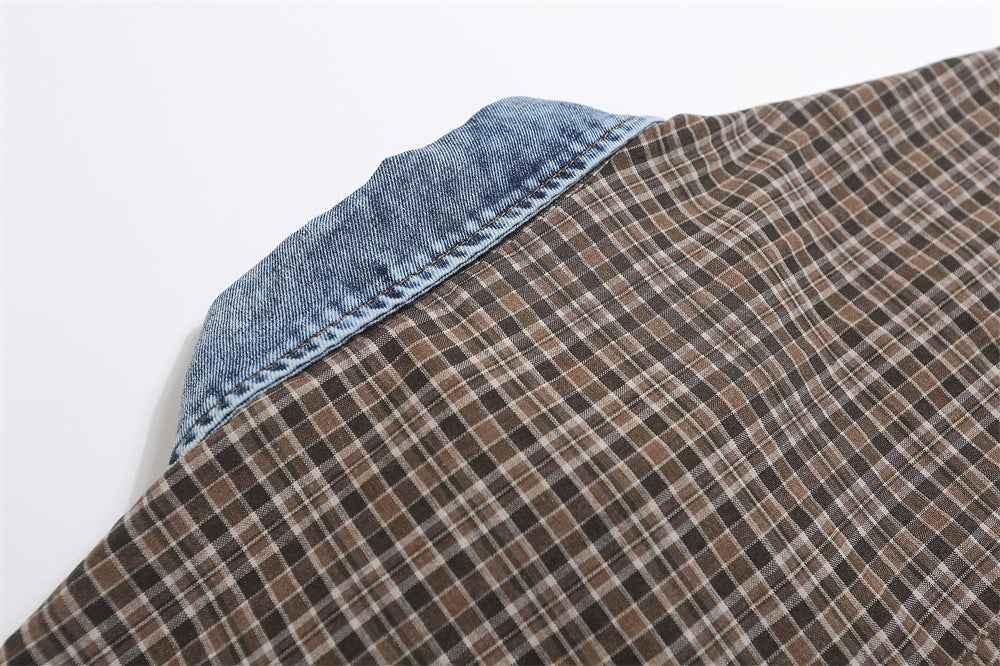 Fine Plaid Loose Shirt For Men null