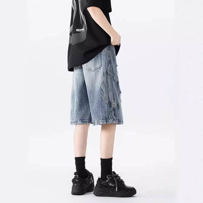 Ripped Denim Shorts For Men MuddyStock