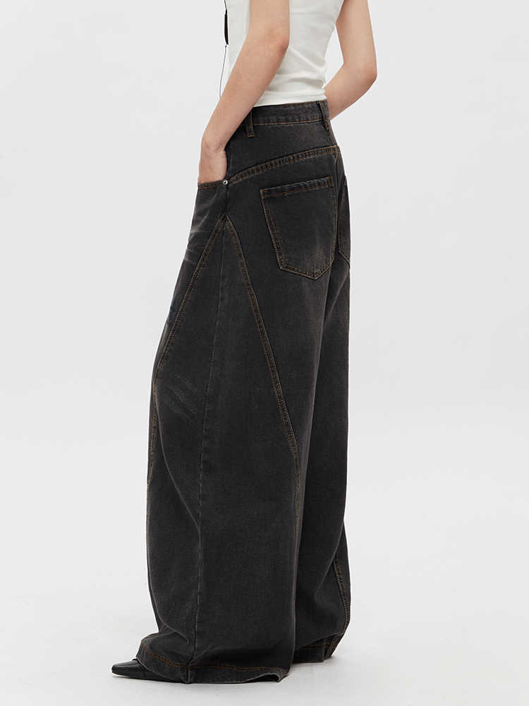 Retro Jeans Loose Straight Drooping Wide Leg Pants For Men And Women