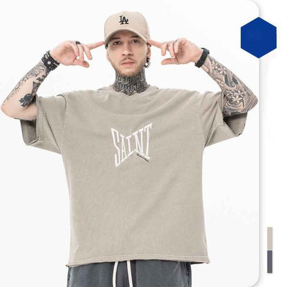 Retro Alphabet Short Sleeve T-shirt For Men null