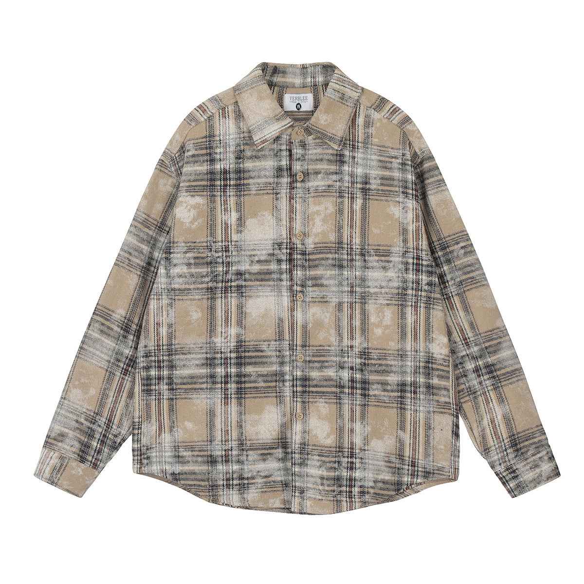 American Retro Dirty Printed Plaid Shirt For Men And Women null