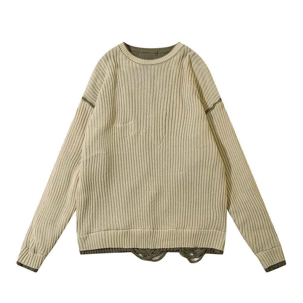 Relaxed Slouchy Round Neck Long Sleeve Sweater For Men And Women null