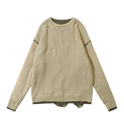 Relaxed Slouchy Round Neck Long Sleeve Sweater For Men And Women null