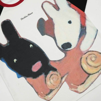 Cartoon Abstract Printing Cotton T-shirt For Men And Women MuddyStock