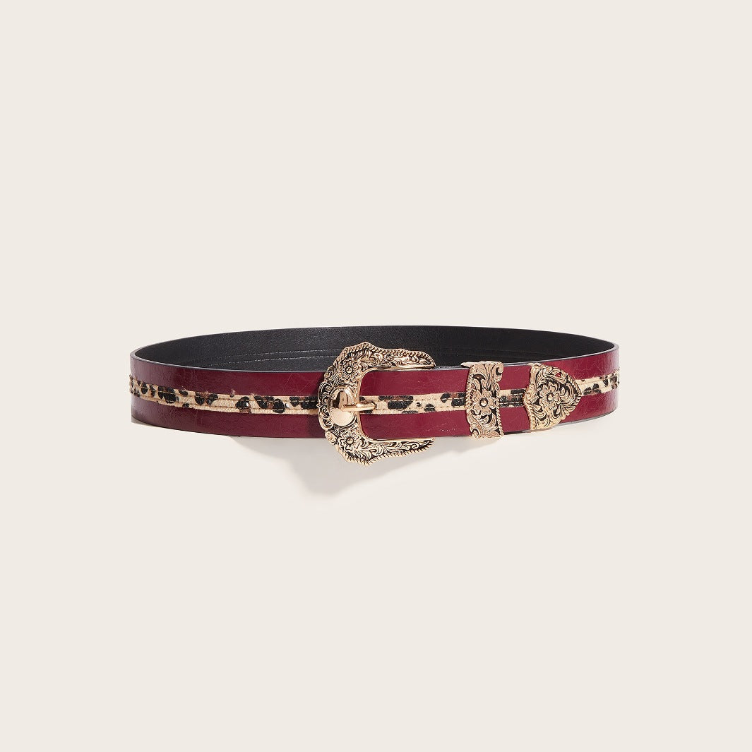 Punk-style Women's Carved-buckle Belt