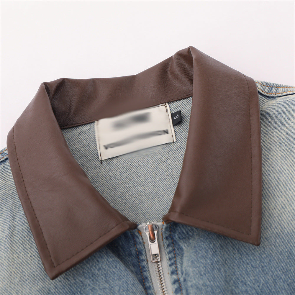 Loose Washed And Worn Jacket For Men MuddyStock null
