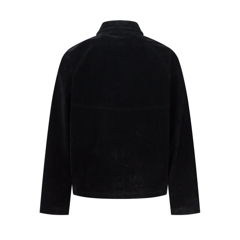 Retro Patchwork Black Jacket Unisex Designer-Style Niche Loose Coat All Products