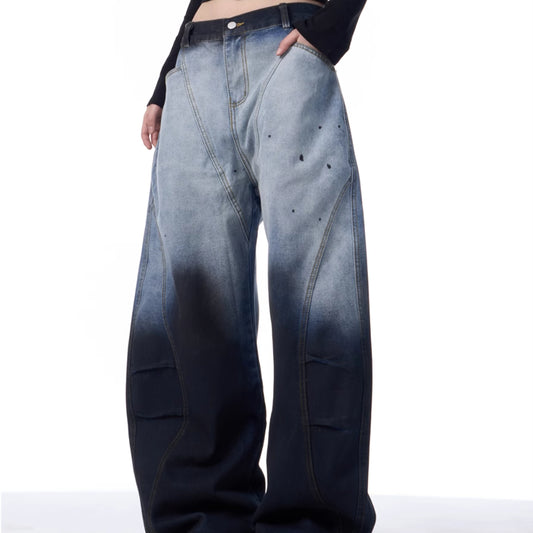 Gradient Tie-dye Machete Jeans For Women