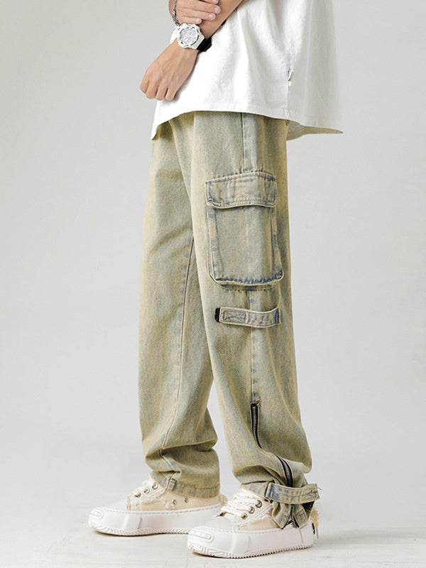 Retro Multi-pocket Workwear Jeans For Men MuddyStock