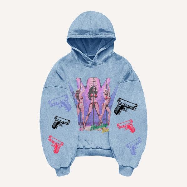 Casual Printed Polyester Hoodie