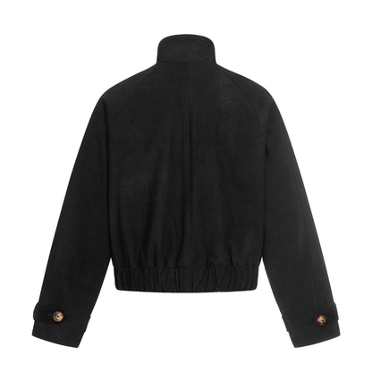 Retro Airplane-buckle Stand-up Collar Short Casual Jacket For Men