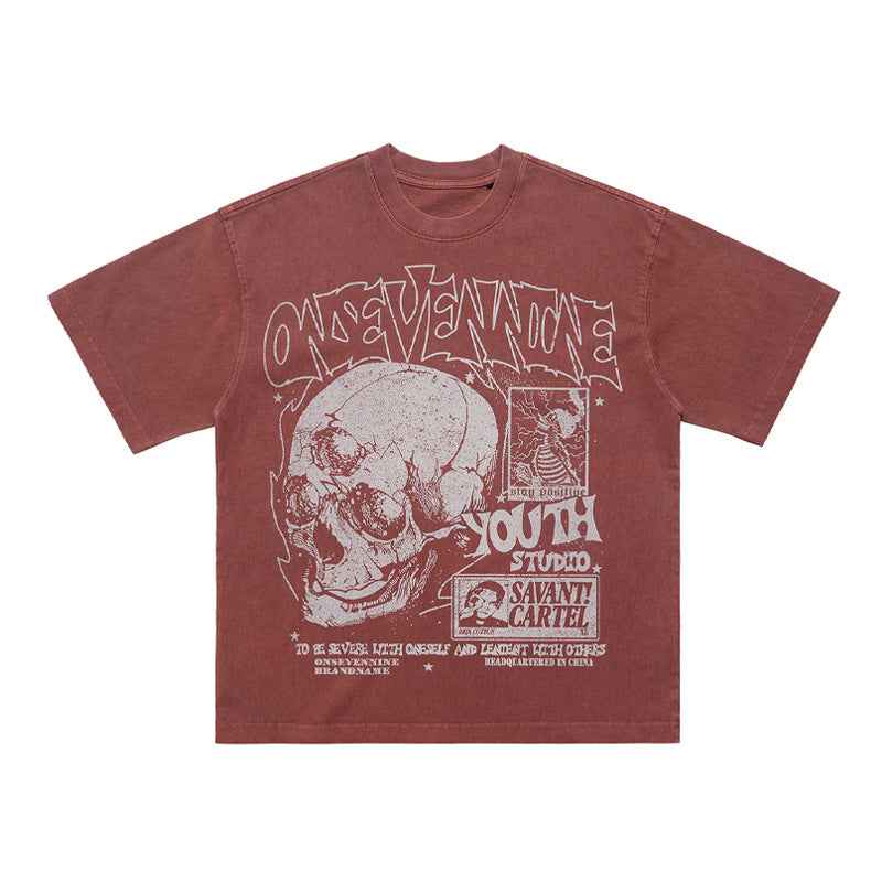 Printed Street Design Loose T-shirtFor Men null