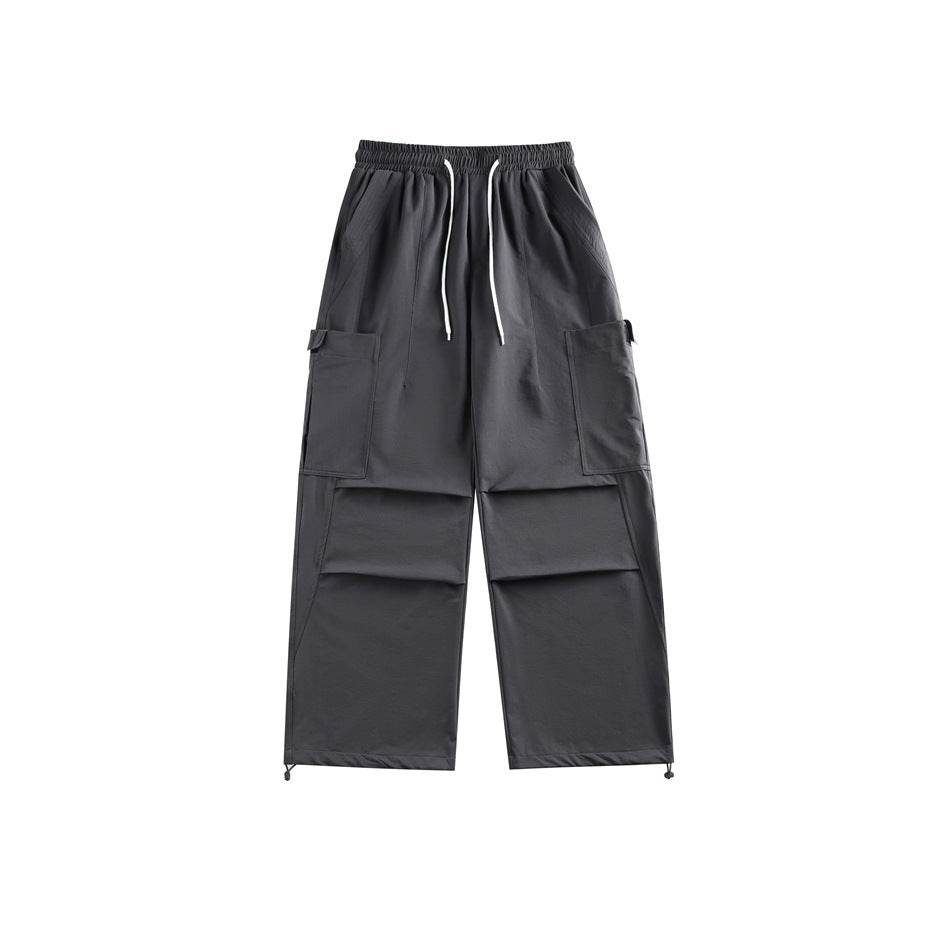 Casual Straight-leg Loose Cargo Pants Male Dark Gray MuddyStock