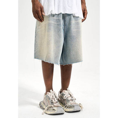 Men's Summer Retro Loose Fitting Denim Shorts MuddyStock