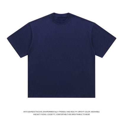 T-shirt Men's Loose Solid Color Bottoming Shirt Dark Blue MuddyStock