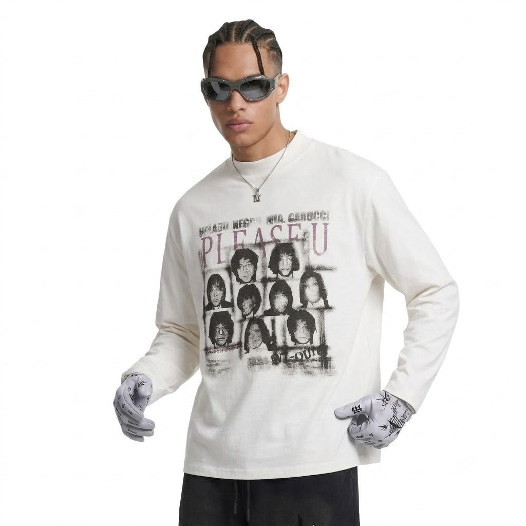 Graphic Print Oversized Long Sleeve T-Shirt For Men | MuddyStock Originals