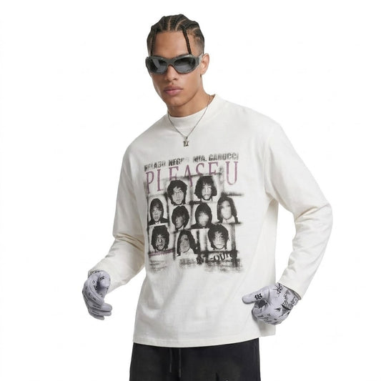 Graphic Print Oversized Long Sleeve T-Shirt For Men | MuddyStock Originals