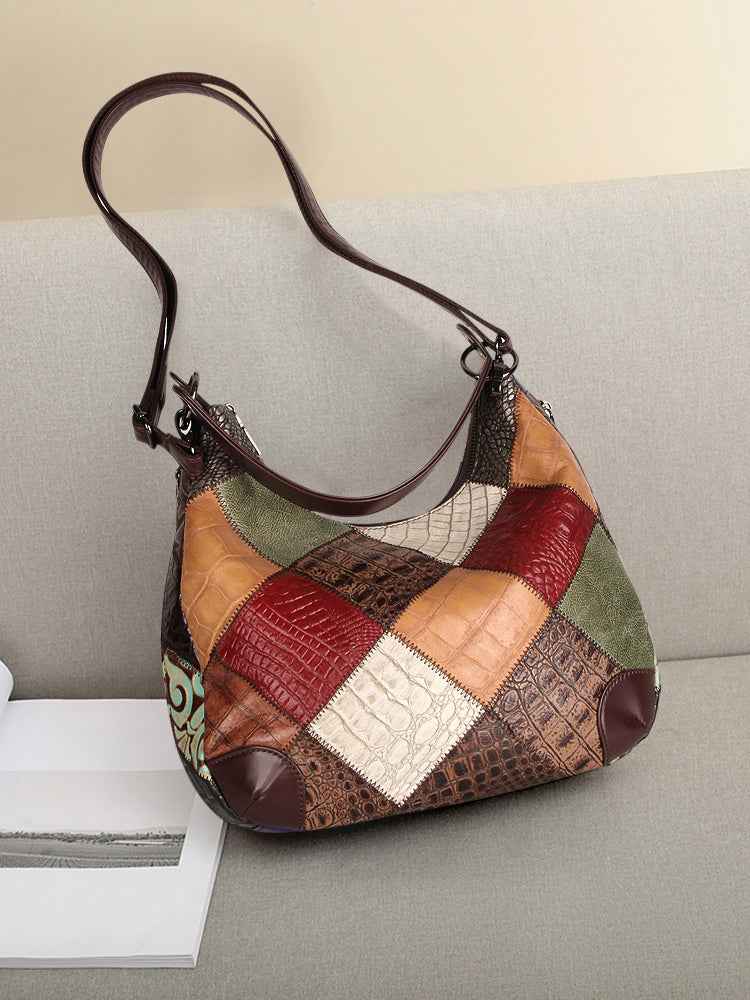 Women's Large Capacity Stitching Shoulder Tote Bag Color bag