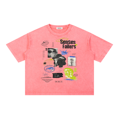 Mineral Wash Boxy Cotton T-Shirt For Men | MuddyStock Originals Pink
