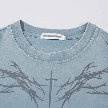 Color-contrasting Pattern Printed Short Sleeved T-shirt For Men And Women null