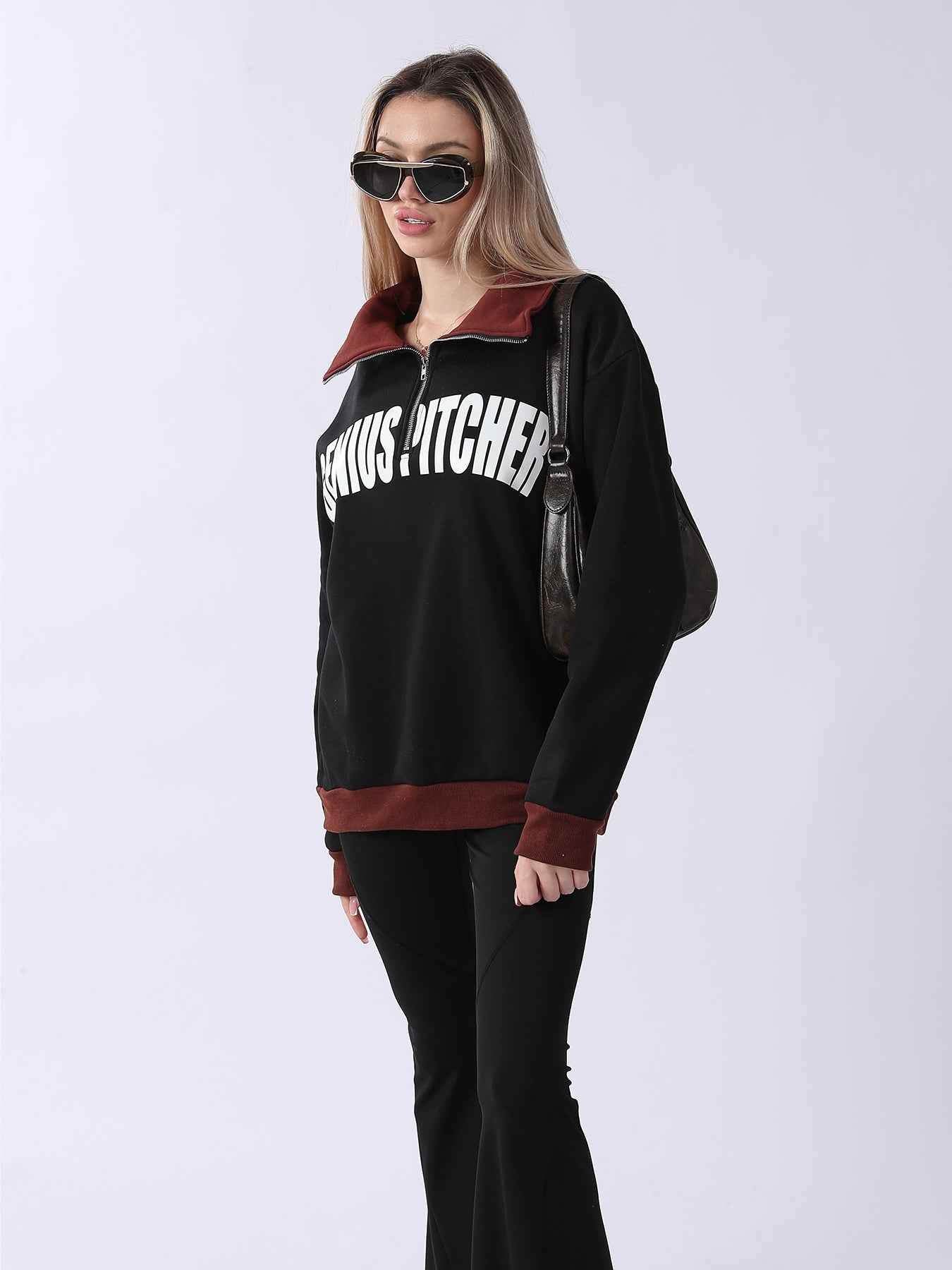 Women's Long Sleeved Sweatshirt Black MuddyStock